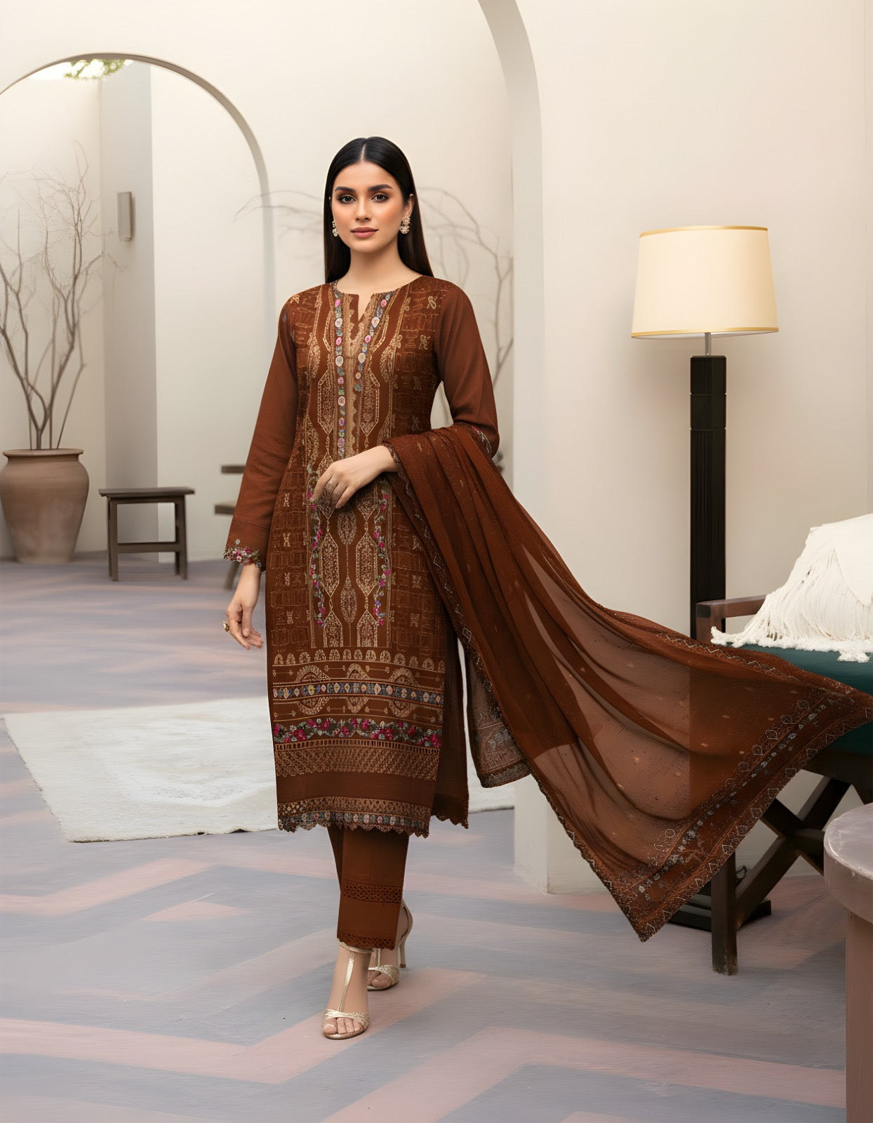 DHANAK – 3 Piece Luxury Embroidered Collection