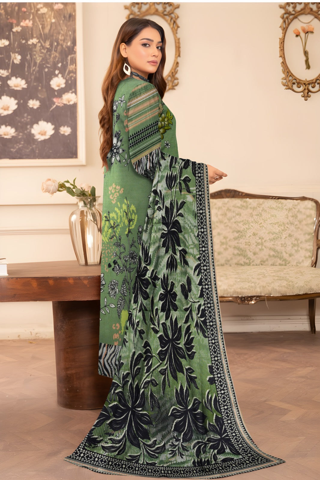 HSP – Slub Linen 3 Piece Digital Print Collection (With HSP Stamp)