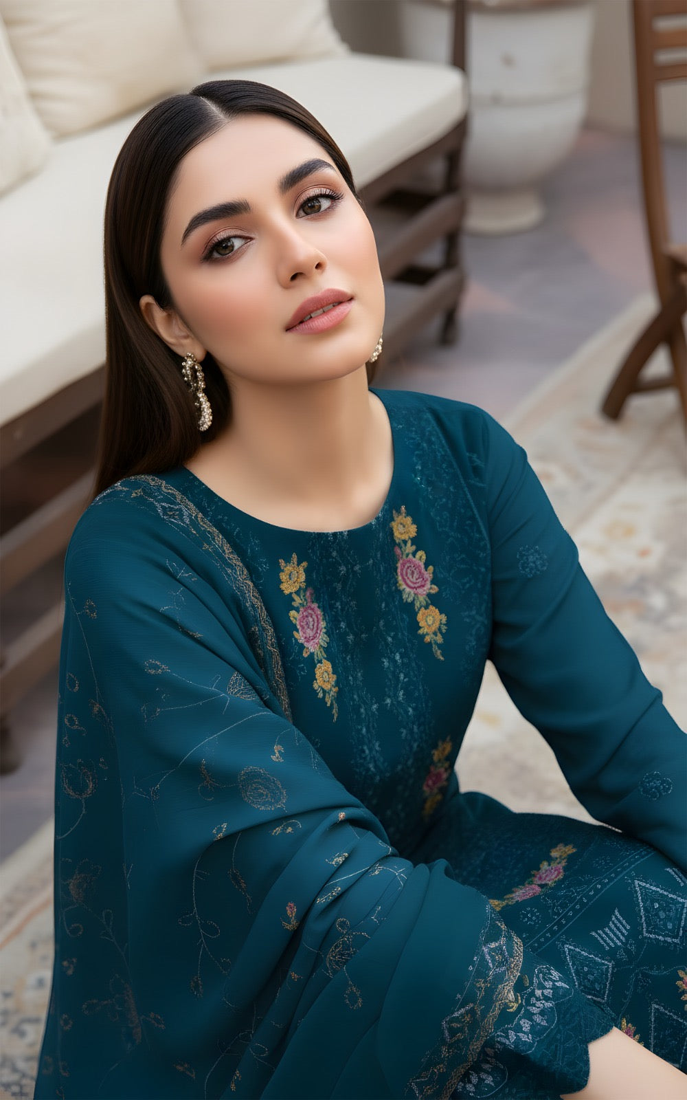 DHANAK – 3 Piece Luxury Embroidered Collection