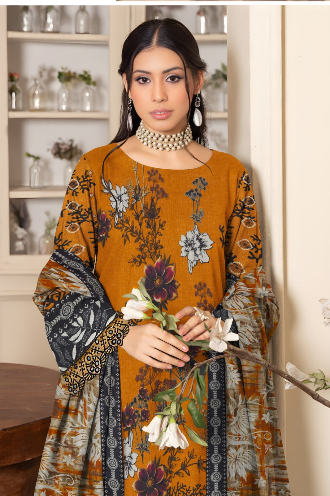 HSP – Slub Linen 3 Piece Digital Print Collection (With HSP Stamp)