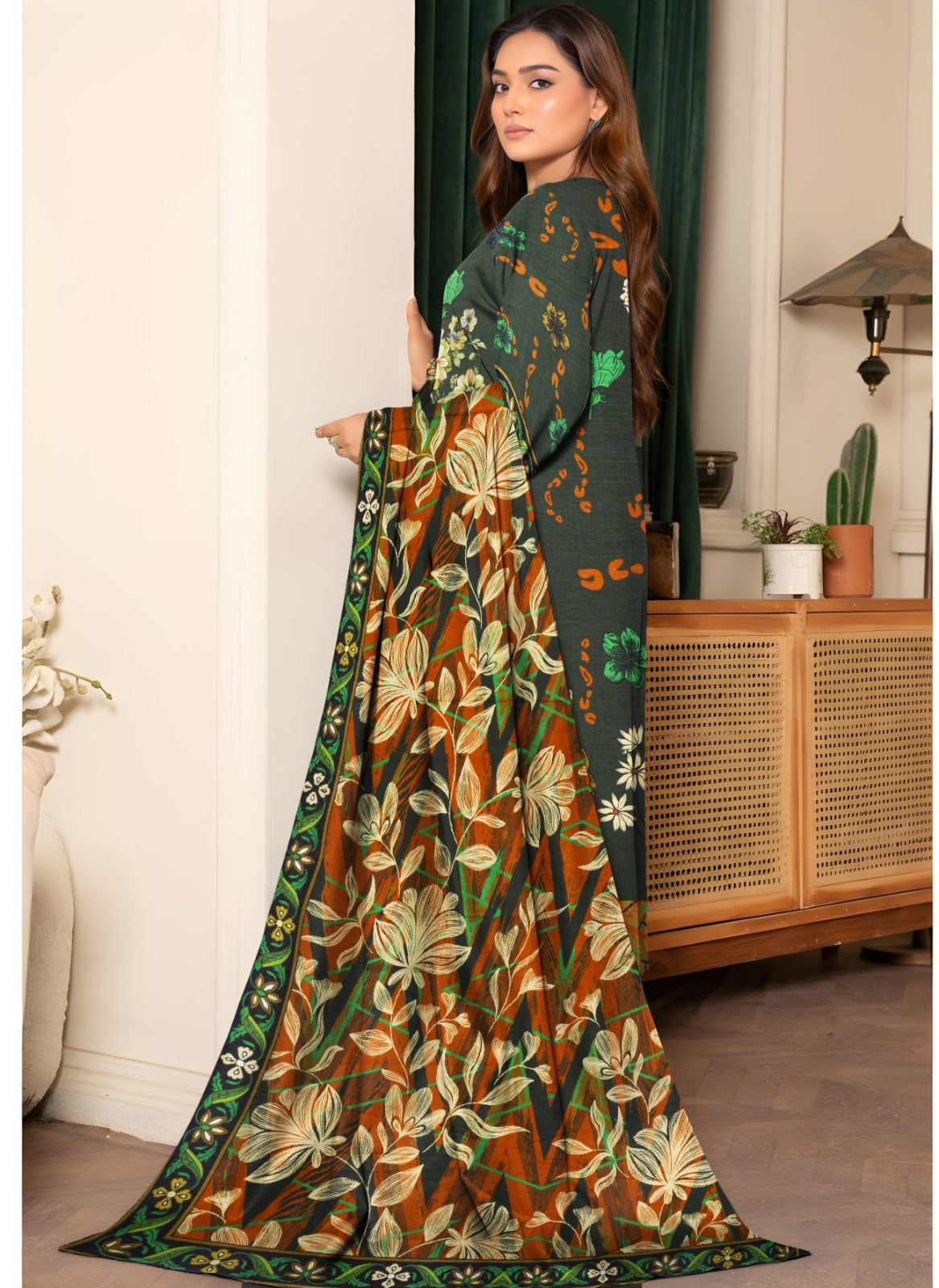 HSP – Slub Linen 3 Piece Digital Print Collection (With HSP Stamp)