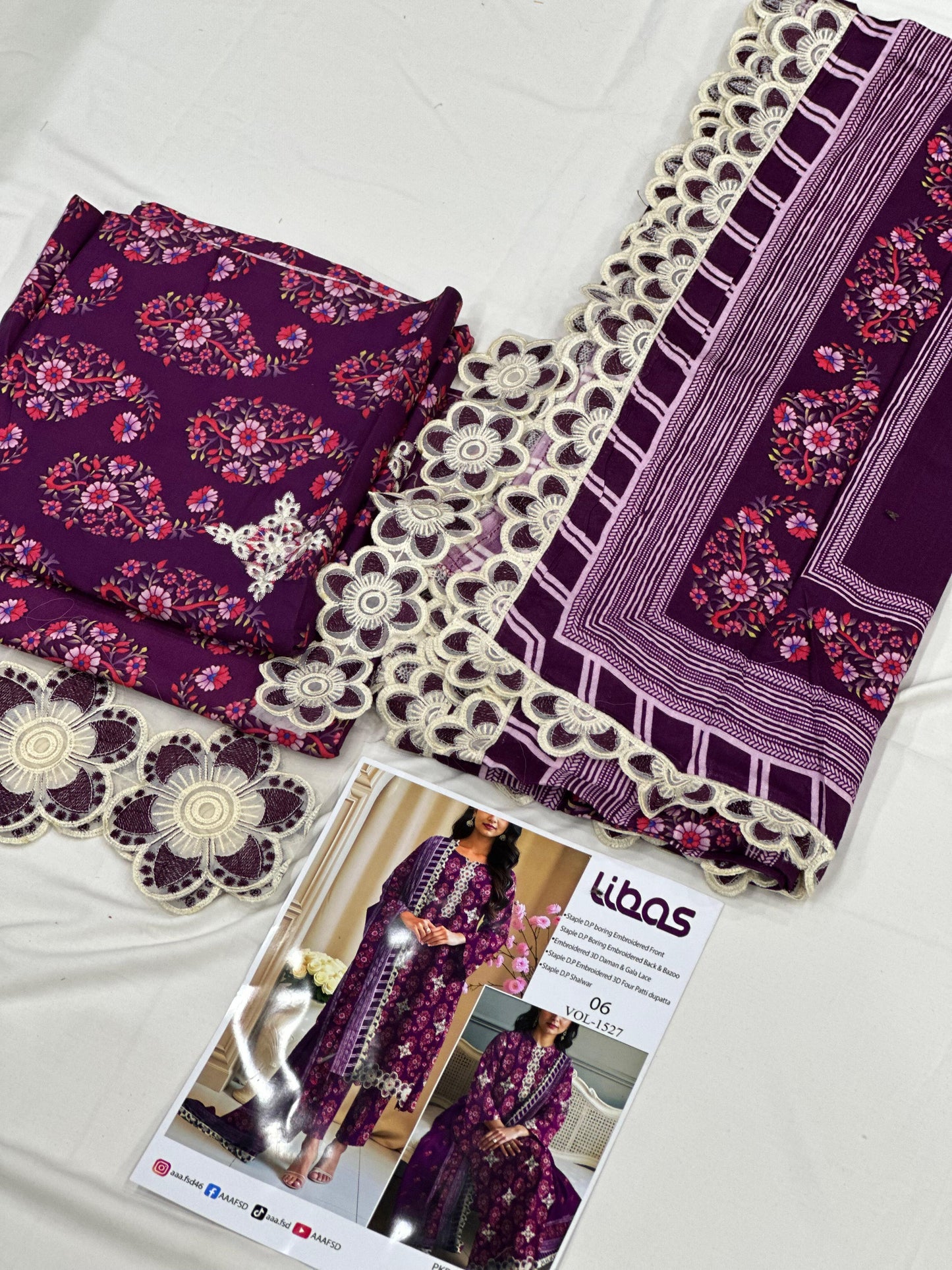 Linen 3-Piece Printed Suit with Embroidery (Copy)