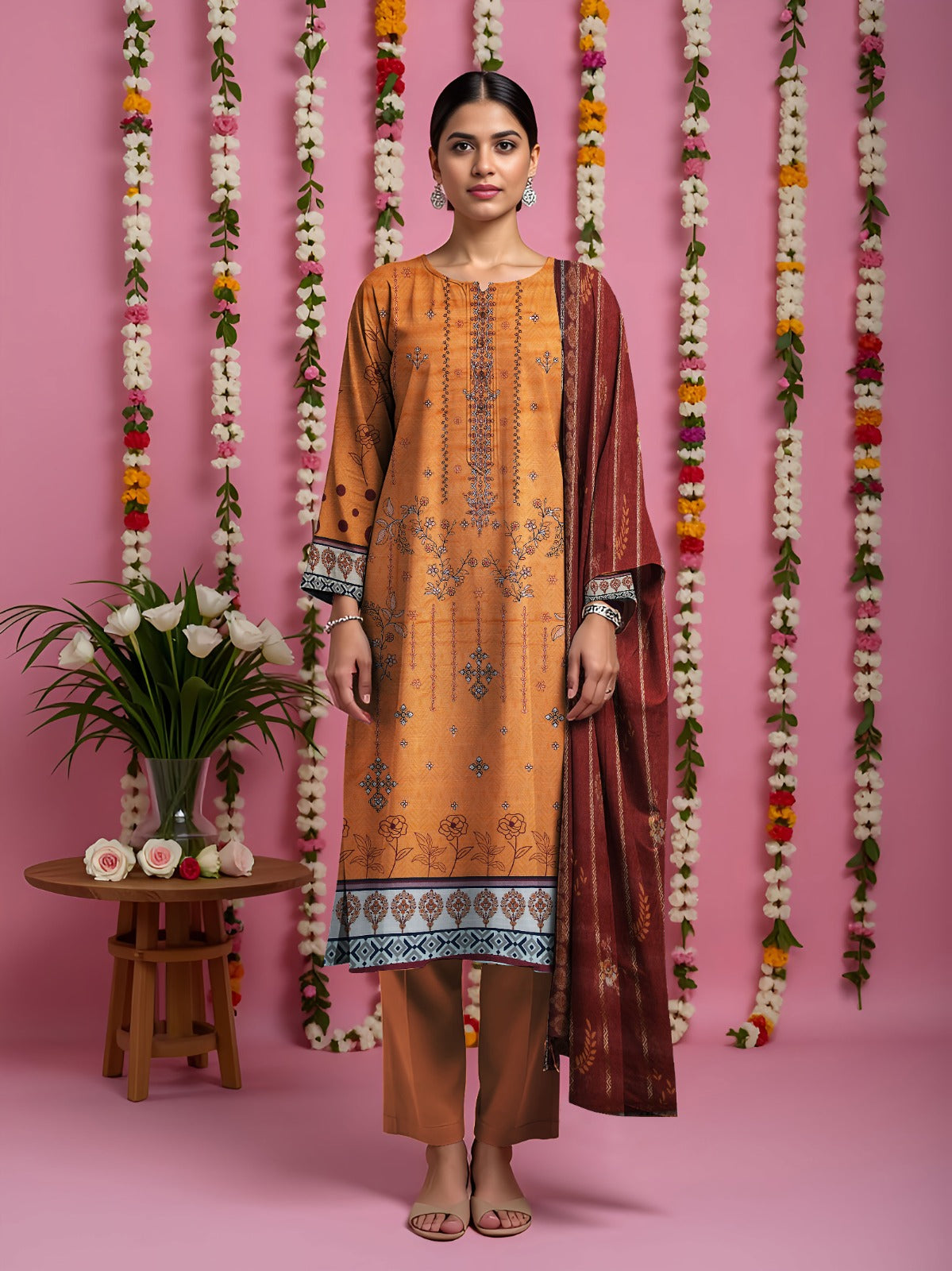 MAHAM – Linen 3 Piece Premium Winter Collection