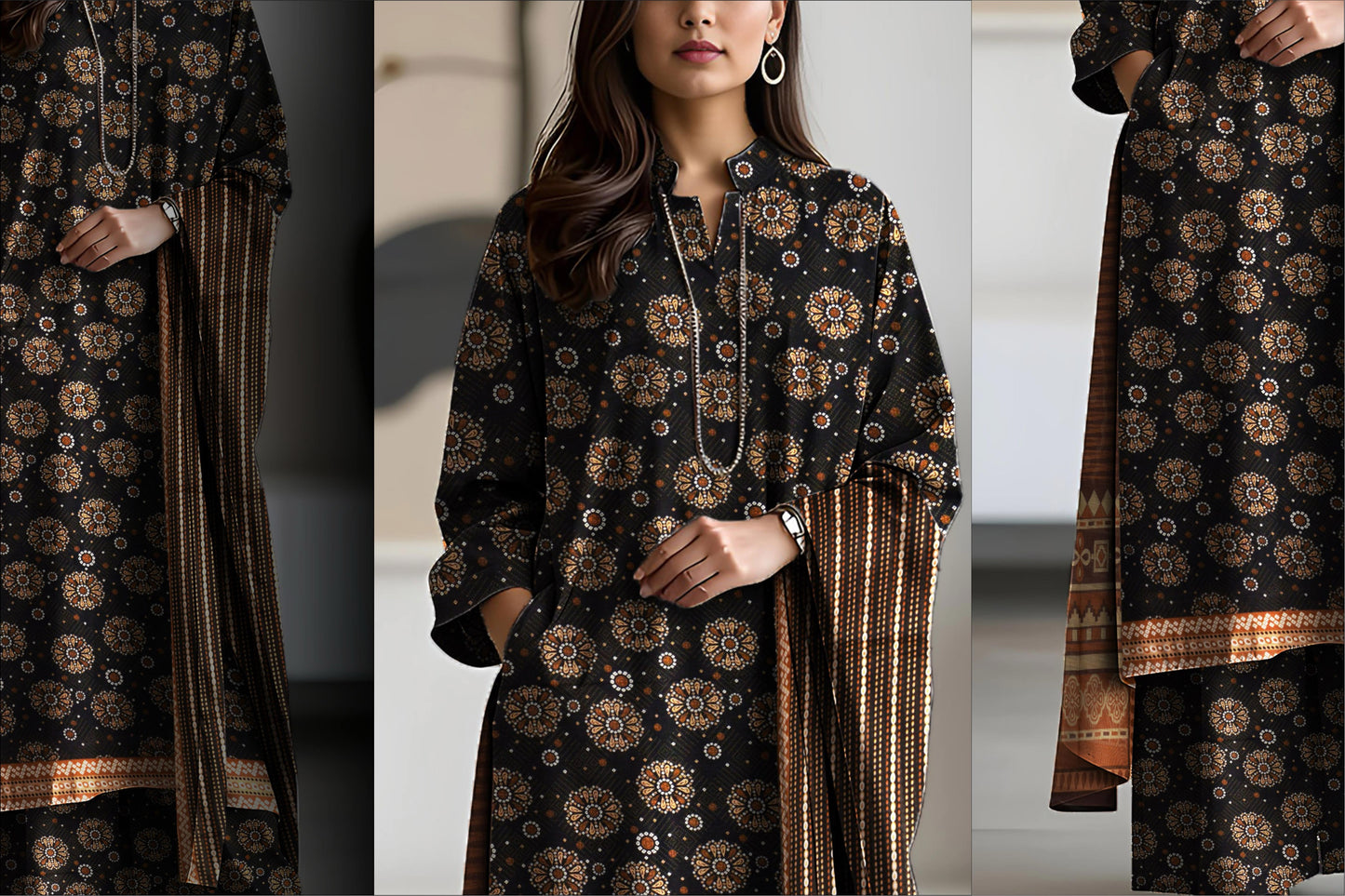 Bin Saeed – Digital Print 3 Piece