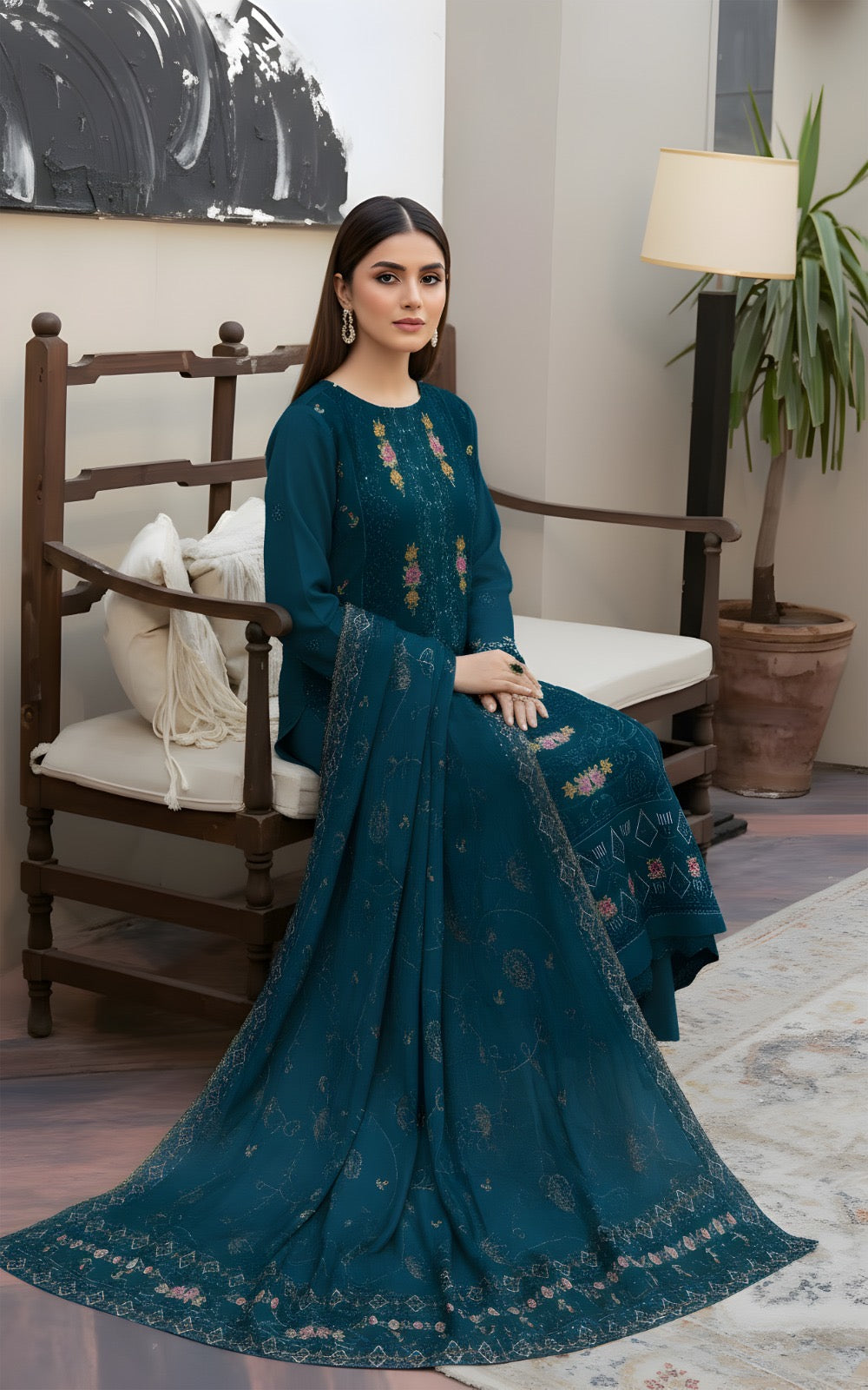 DHANAK – 3 Piece Luxury Embroidered Collection