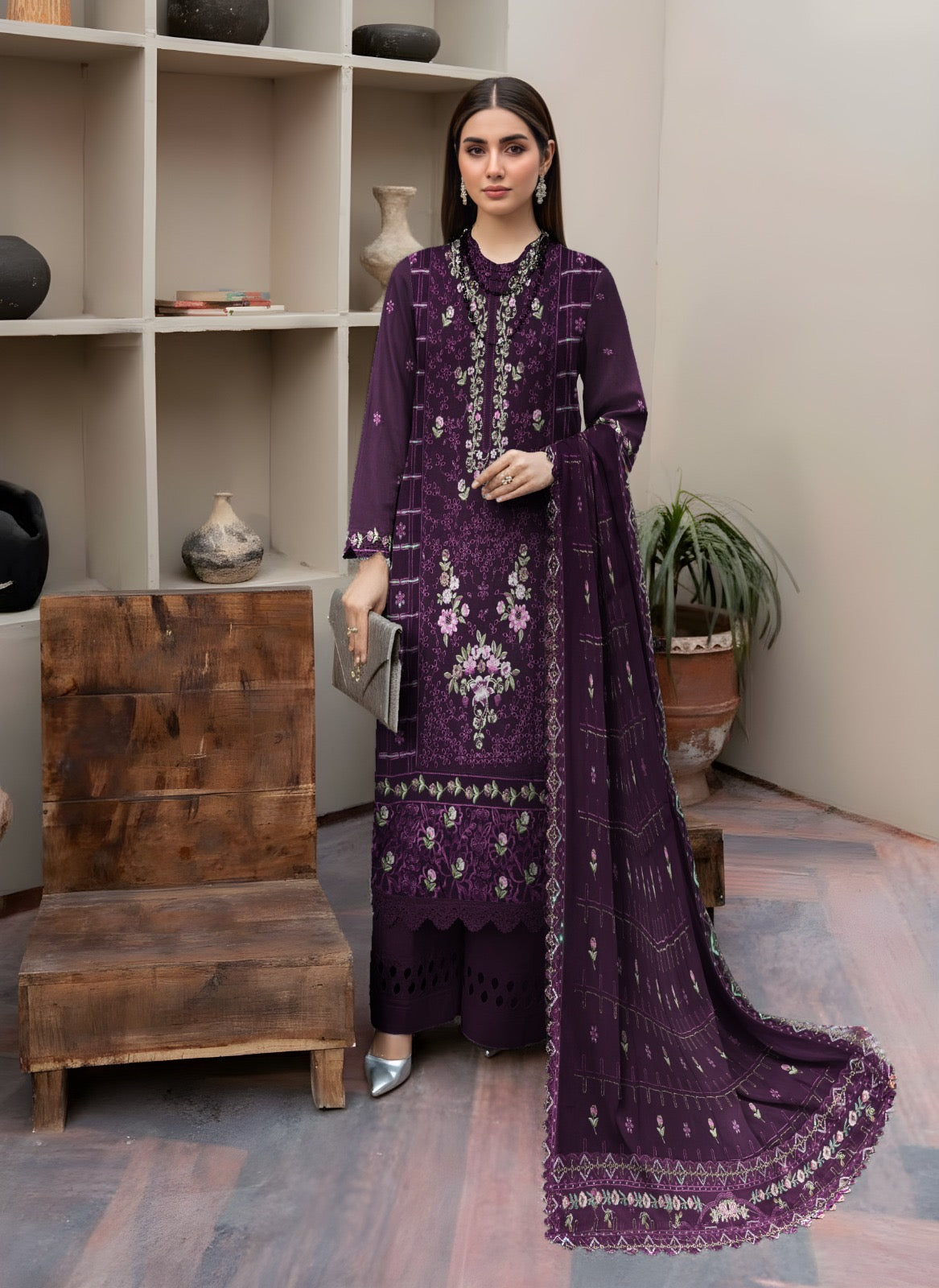 DHANAK – 3 Piece Luxury Embroidered Collection