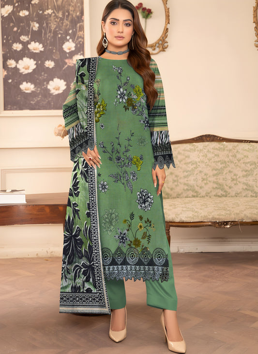 HSP – Slub Linen 3 Piece Digital Print Collection (With HSP Stamp)