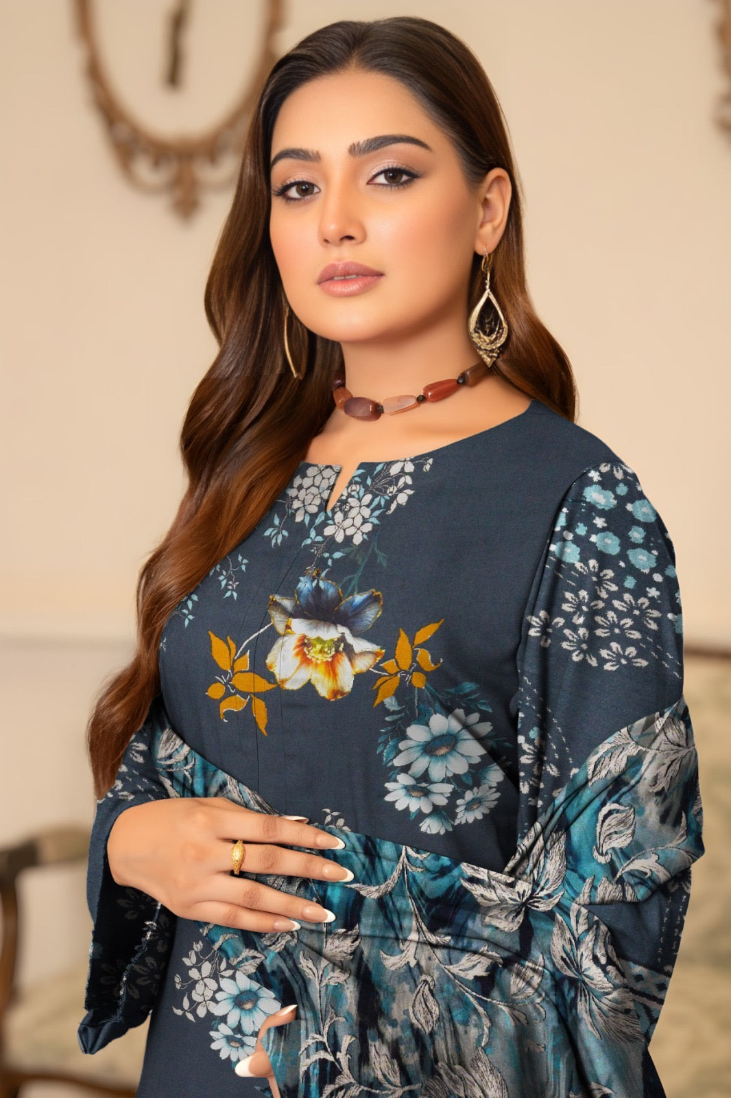 HSP – Slub Linen 3 Piece Digital Print Collection (With HSP Stamp)