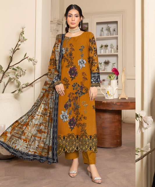 HSP – Slub Linen 3 Piece Digital Print Collection (With HSP Stamp)