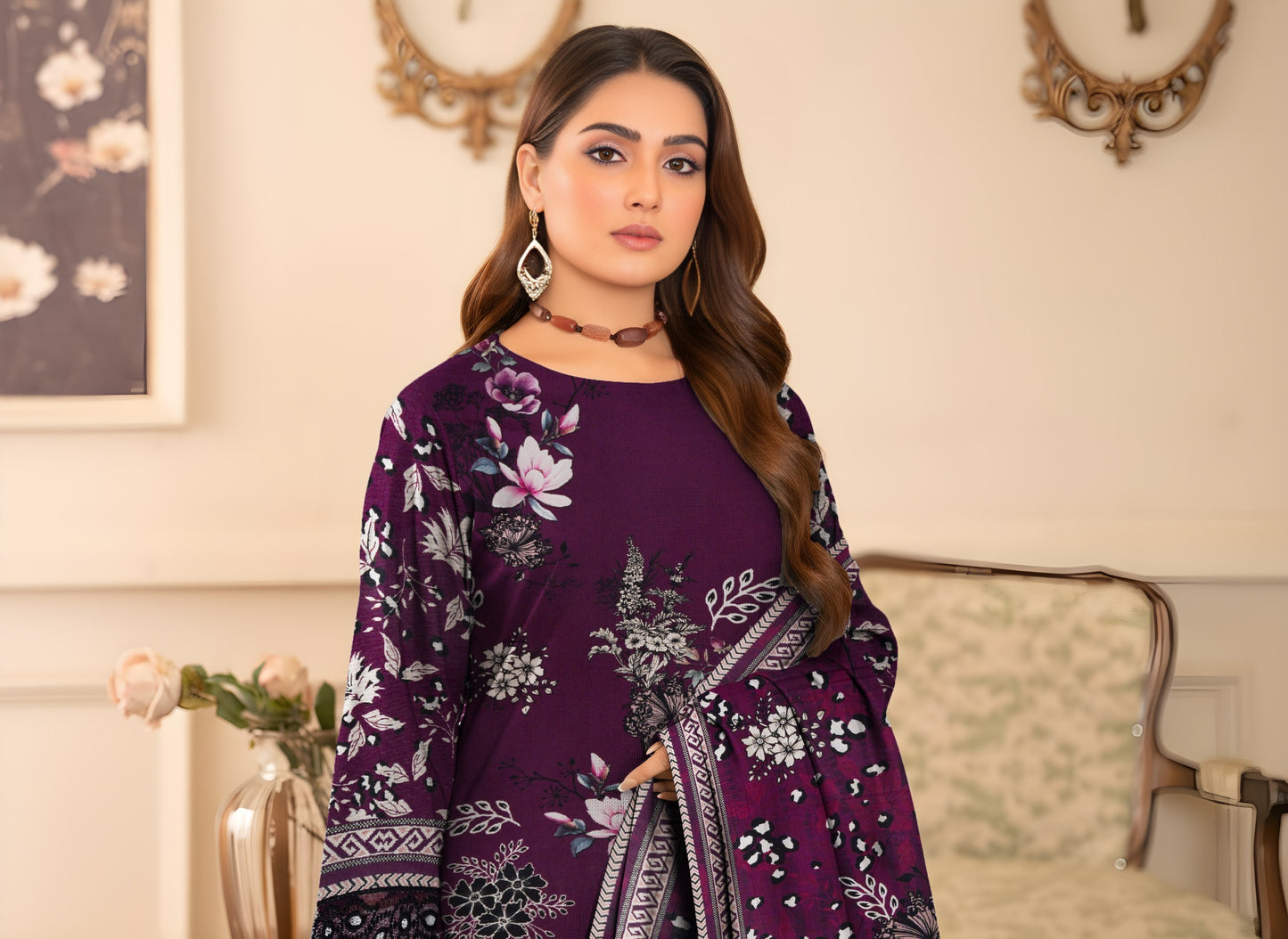 HSP – Slub Linen 3 Piece Digital Print Collection (With HSP Stamp)