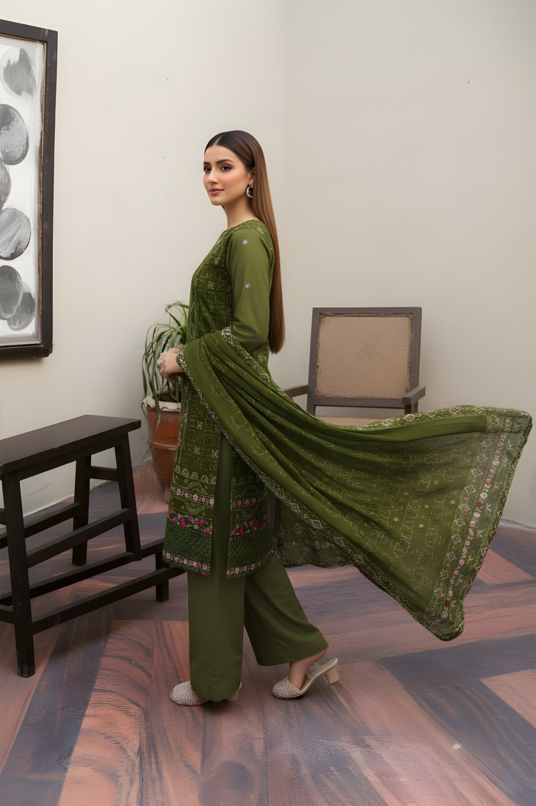 DHANAK – 3 Piece Luxury Embroidered Collection