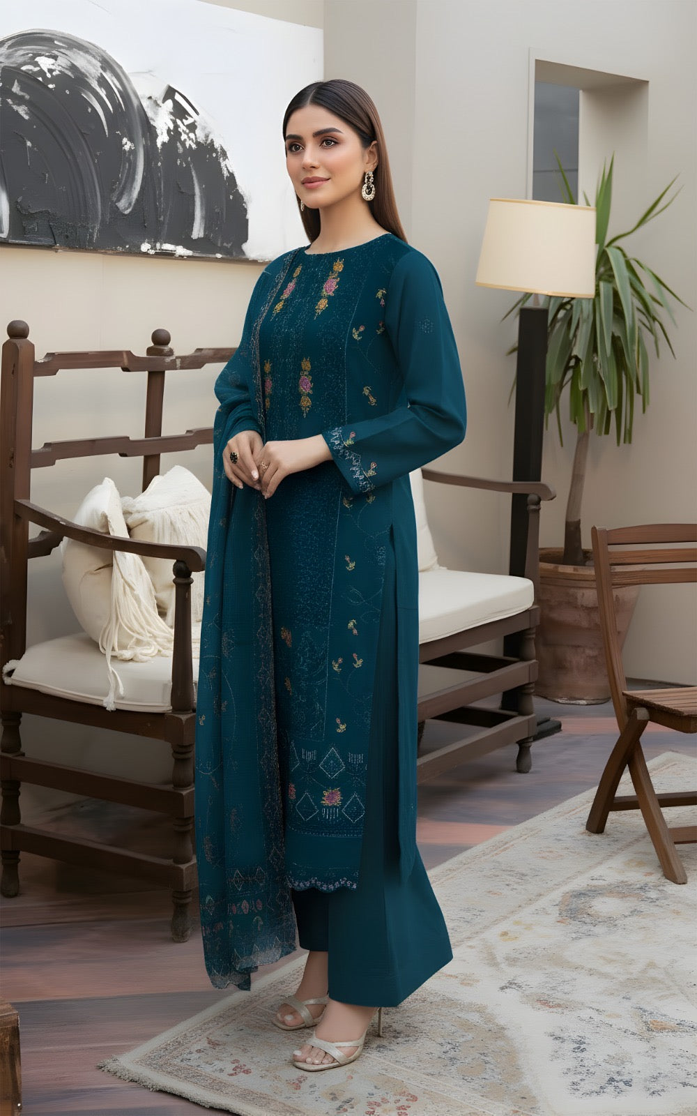 DHANAK – 3 Piece Luxury Embroidered Collection