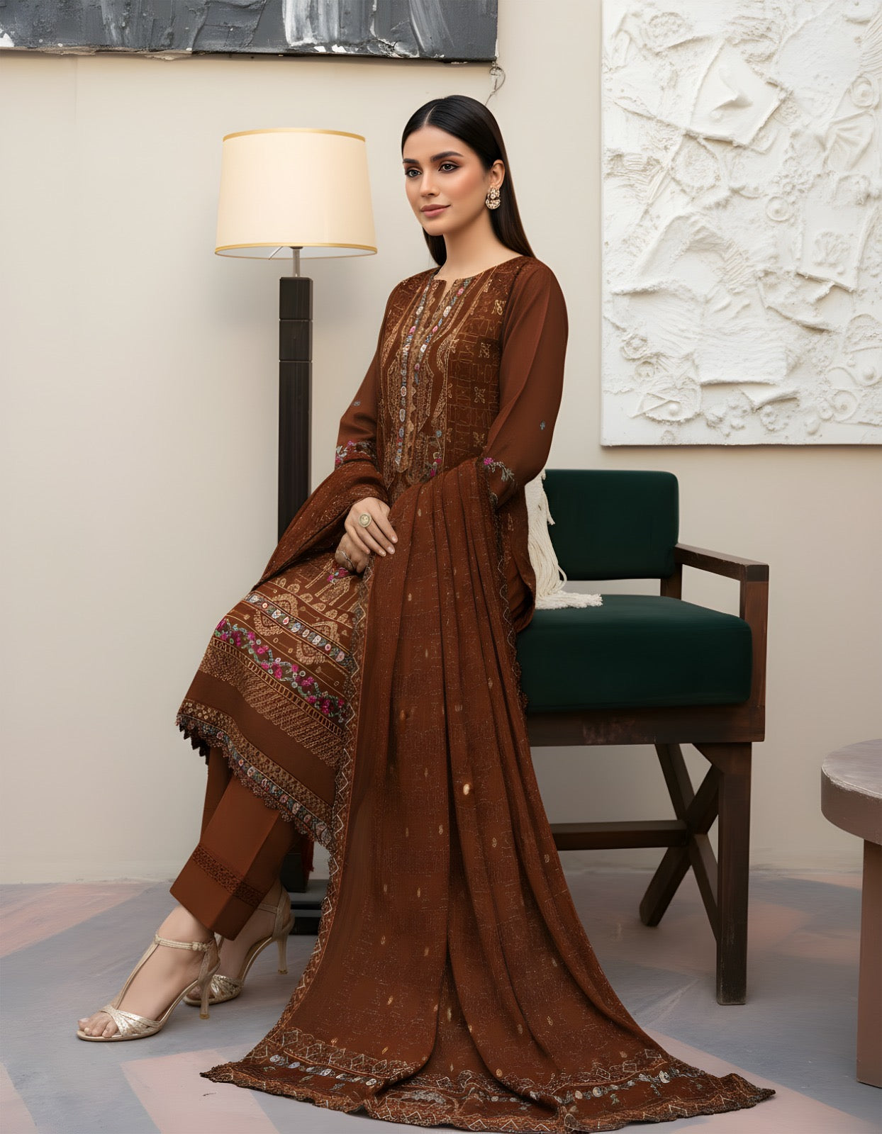 DHANAK – 3 Piece Luxury Embroidered Collection