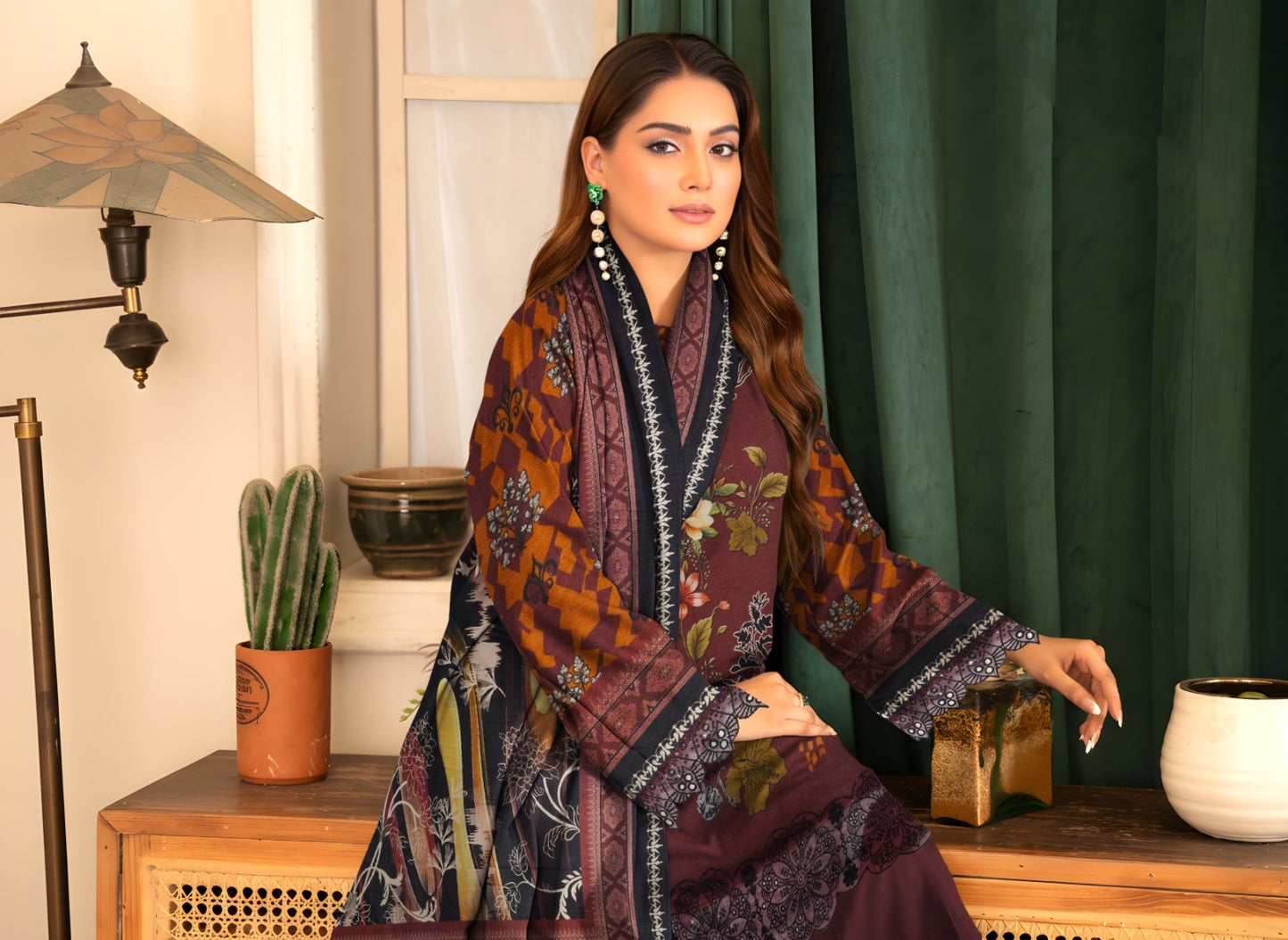 HSP – Slub Linen 3 Piece Digital Print Collection (With HSP Stamp)