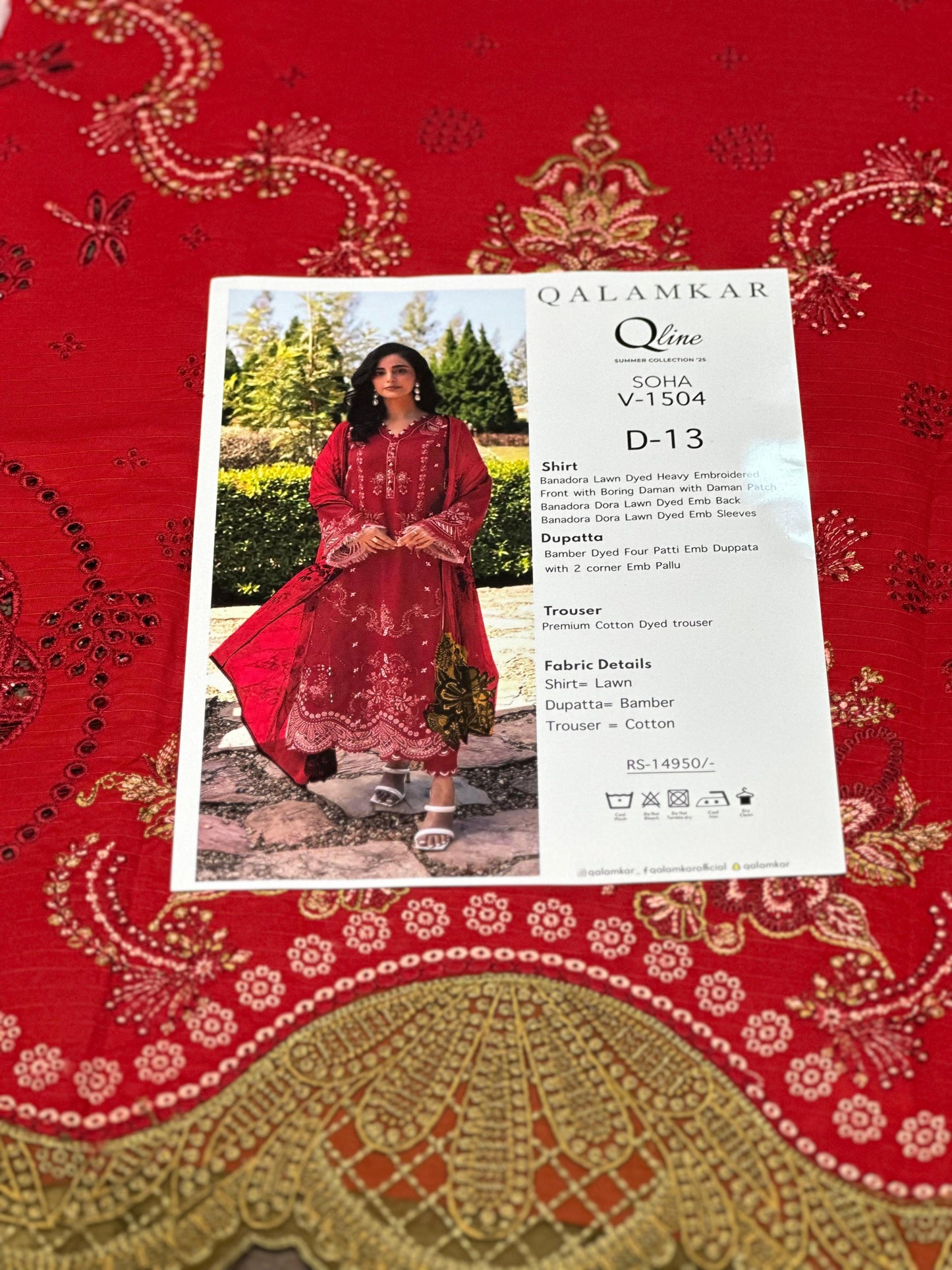 Qalamkar Oline Summer Collection'25 SOHA V-1504