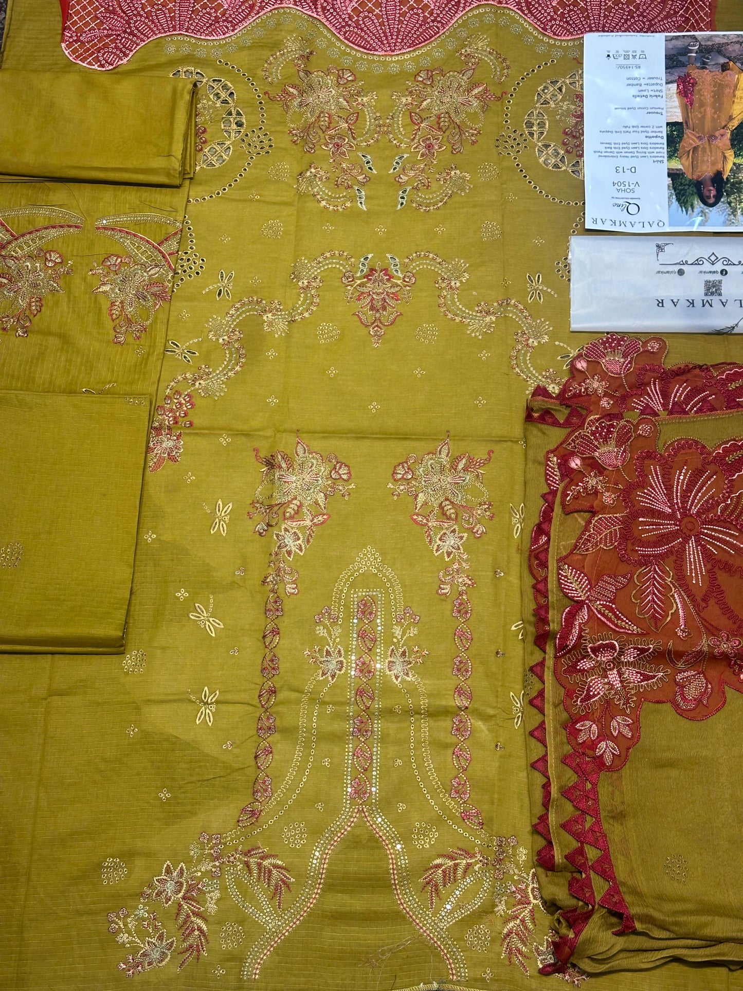 Qalamkar Oline Summer Collection'25 SOHA V-1504