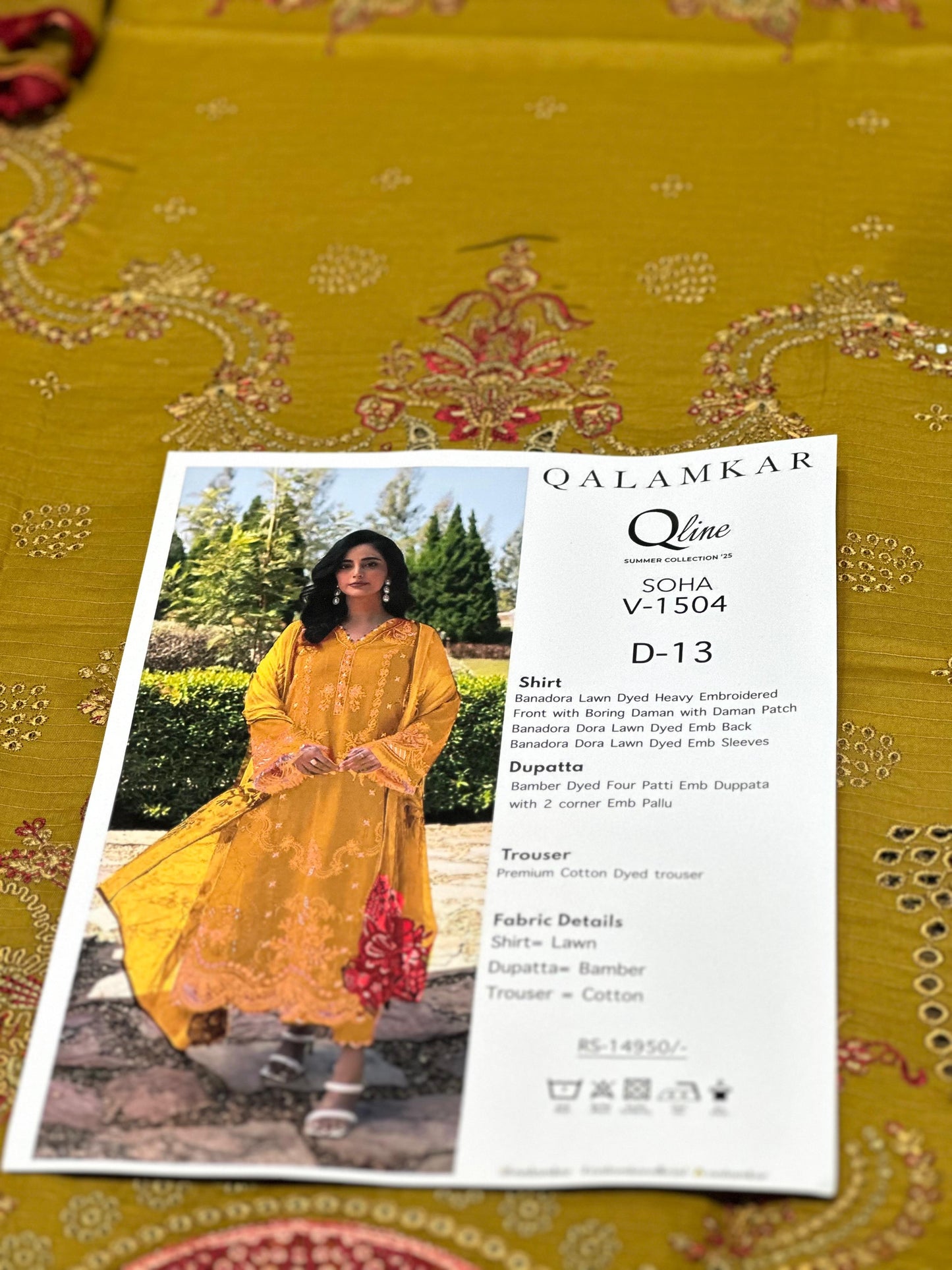 Qalamkar Oline Summer Collection'25 SOHA V-1504