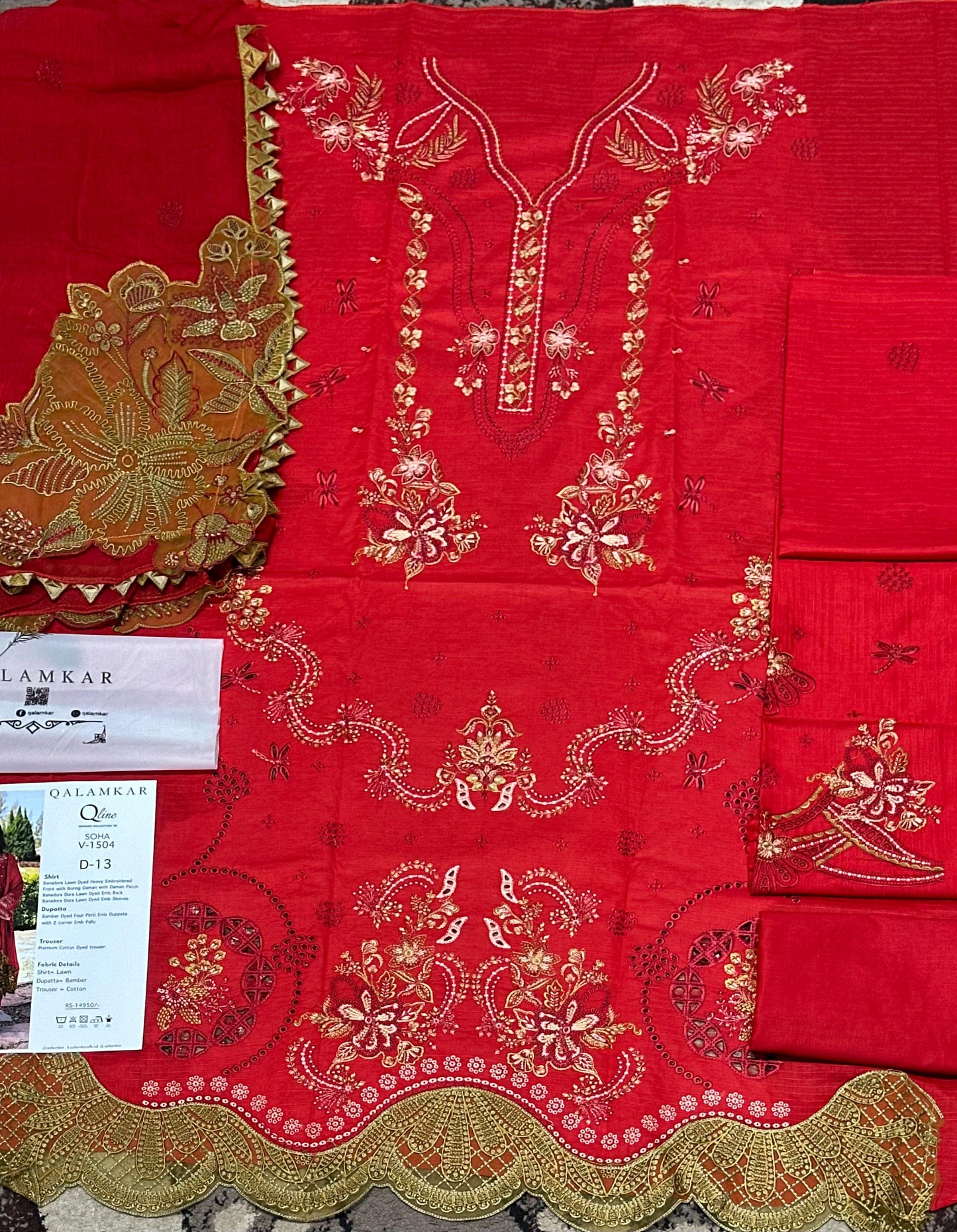 Qalamkar Oline Summer Collection'25 SOHA V-1504