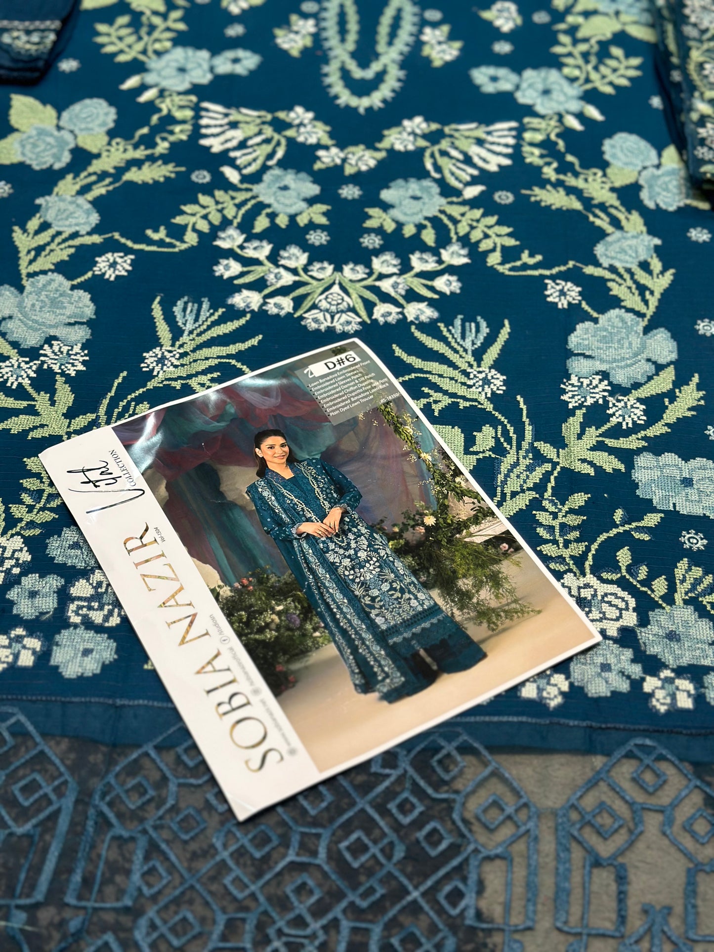Sobia Nazeer Luxury Fancy Bana Dora Lawn Dyed Heavy Embroided Front with Daman Lace