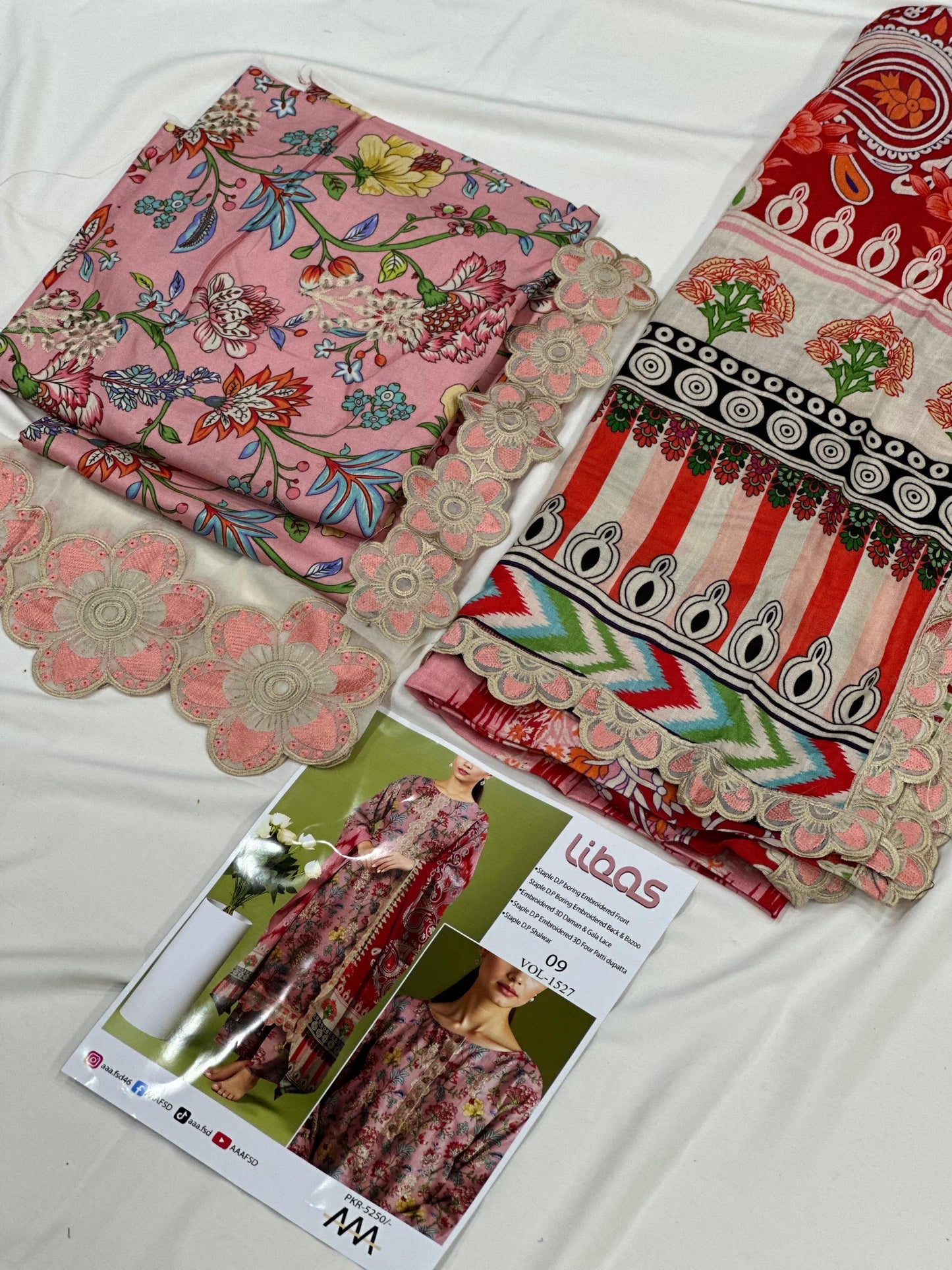 Linen 3-Piece Printed Suit with Embroidery