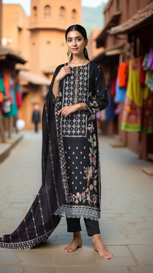 ELAN – Linen 3 Piece Luxury Embroidered Collection