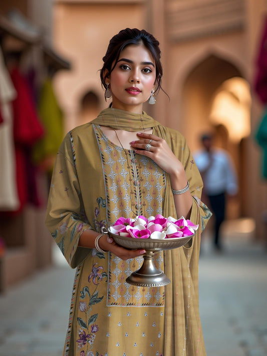 ELAN – Linen 3 Piece Luxury Embroidered Collection