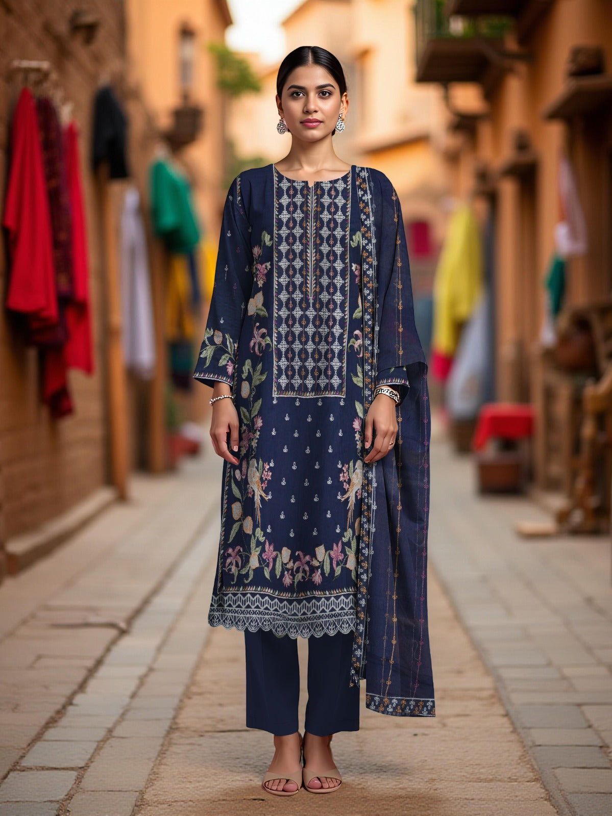 ELAN – Linen 3 Piece Luxury Embroidered Collection