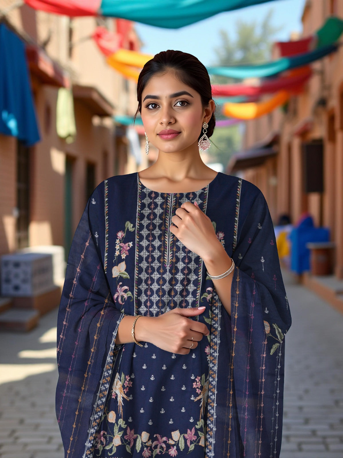 ELAN – Linen 3 Piece Luxury Embroidered Collection