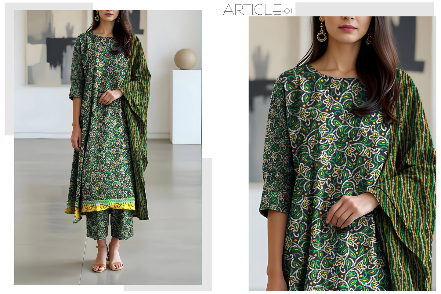 Bin Saeed – Digital Print 3 Piece
