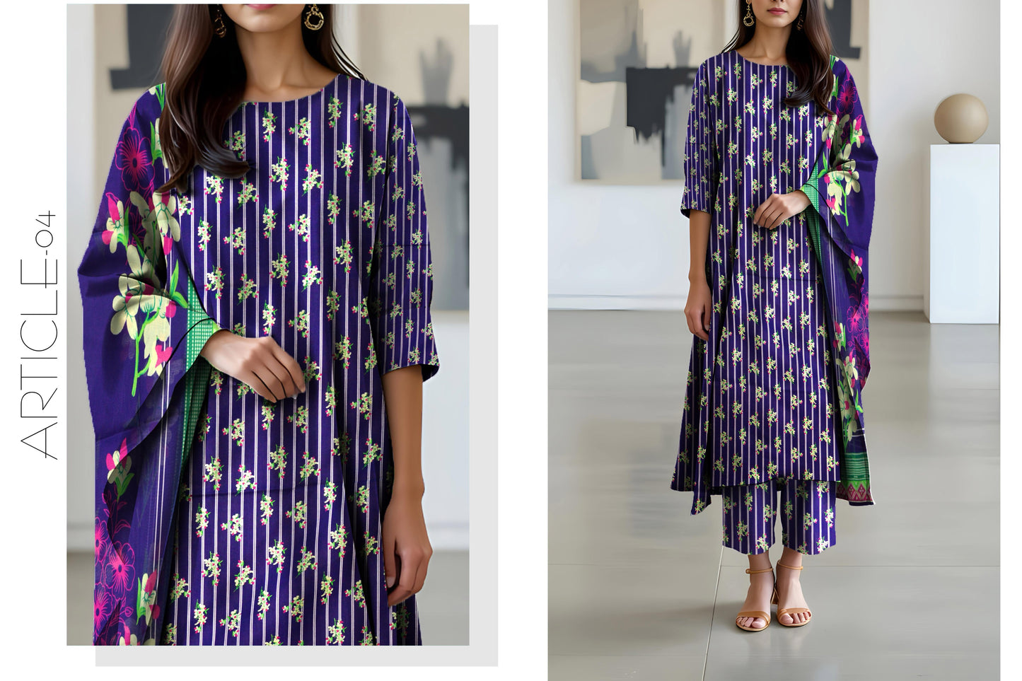 Bin Saeed – Digital Print 3 Piece