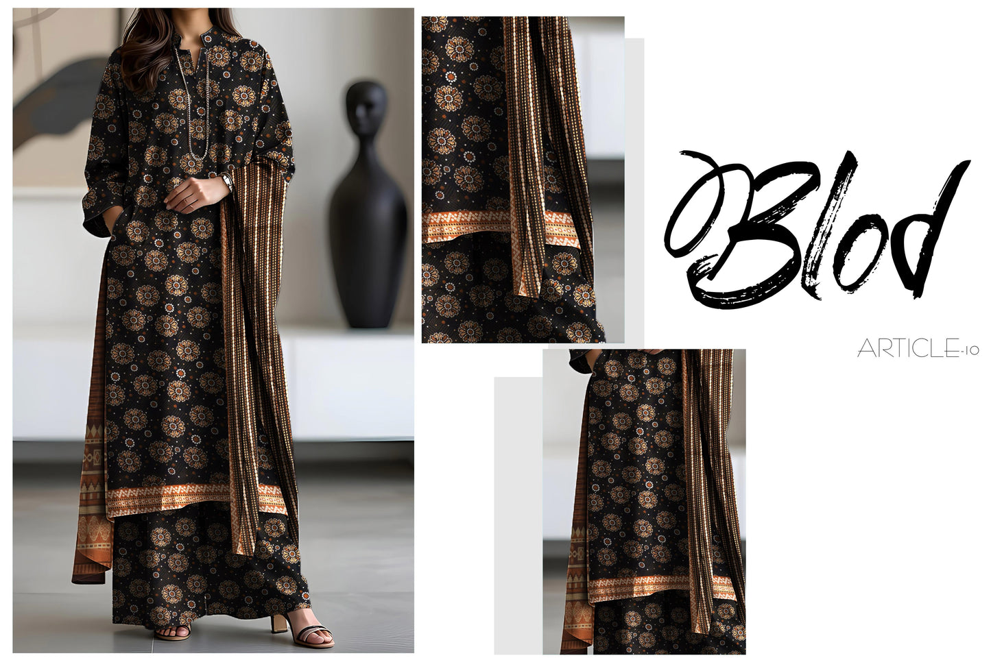 Bin Saeed – Digital Print 3 Piece