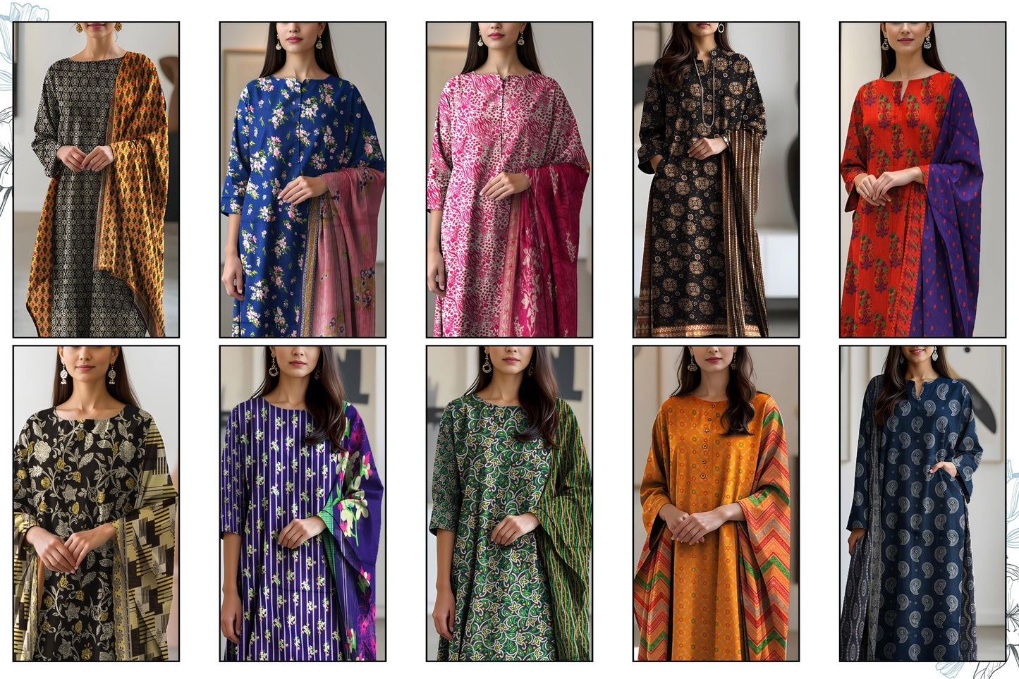 Bin Saeed – Digital Print 3 Piece