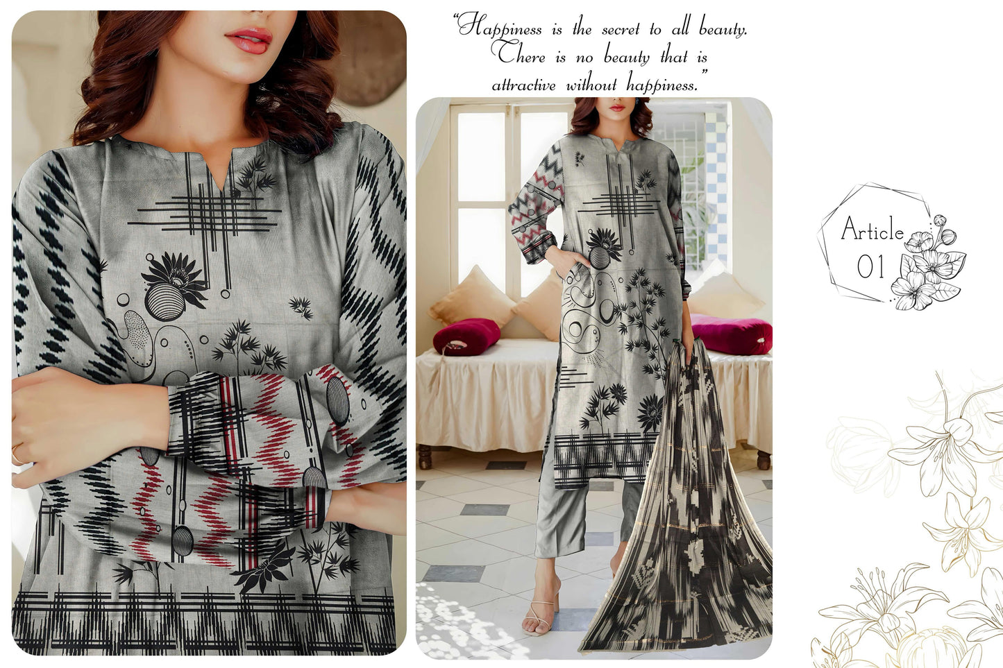 MAHAM 3-Piece Premium Lawn Collection