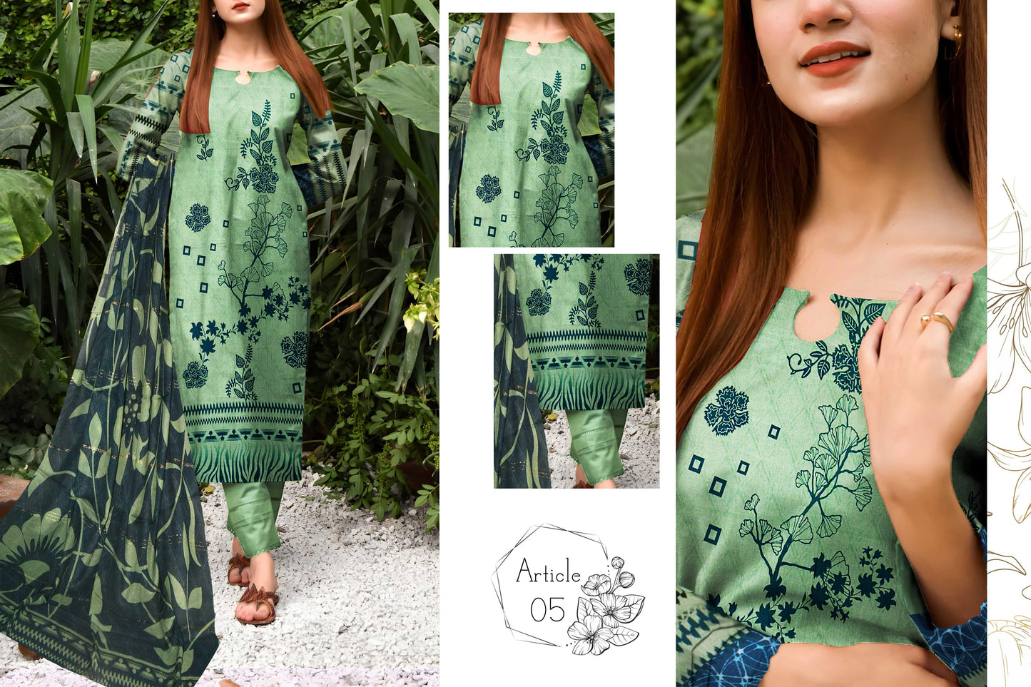 MAHAM 3-Piece Premium Lawn Collection